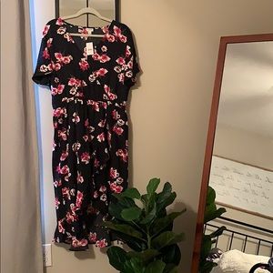 J. Crew Hi-low Floral Wrap dress